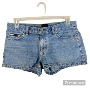 Tommy Hilfiger Low Rise Preppy 20s Vintage Light Blue Denim Jean Shorts Size 11